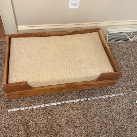 Wooden Pet Bed with Cream Cushion - Picture 5 of 13